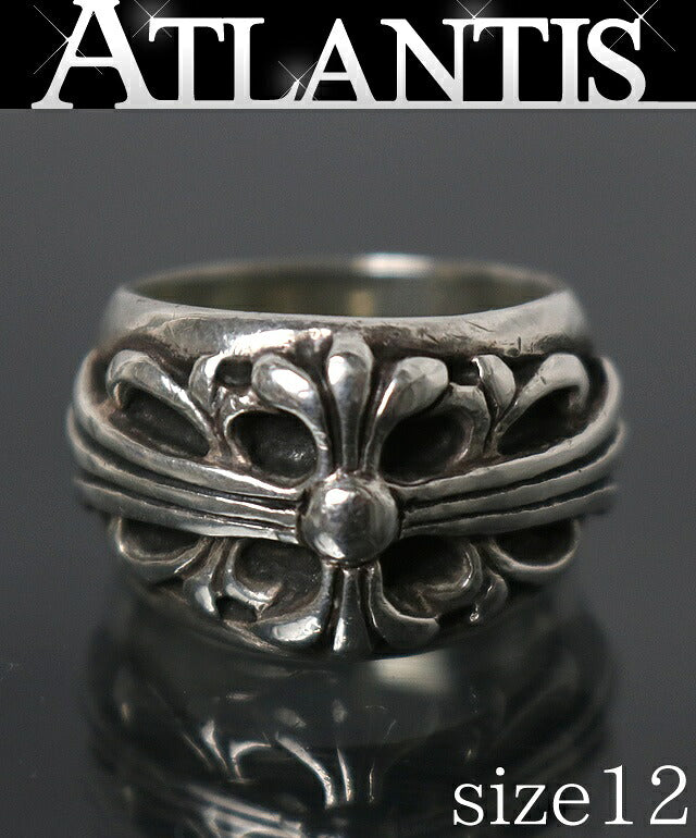 CHROME HEARTS Floral Cross Silver Ring Size ONE SIZE