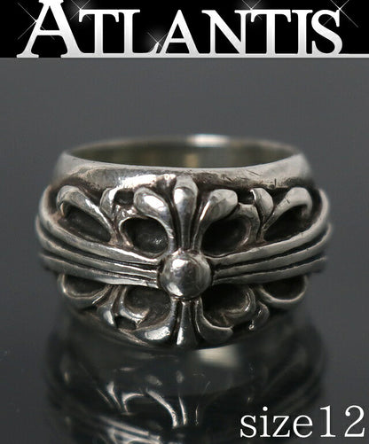 CHROME HEARTS Floral Cross Silver Ring Size ONE SIZE