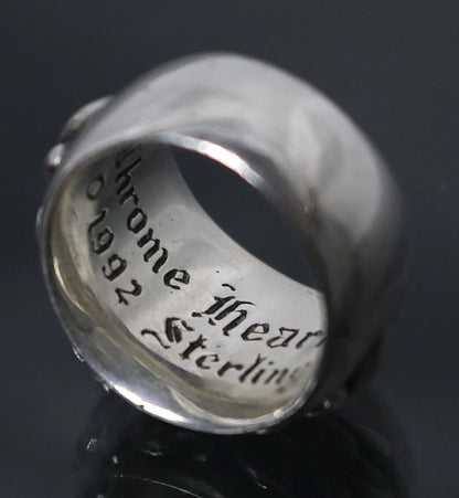 CHROME HEARTS Floral Cross Silver Ring Size ONE SIZE