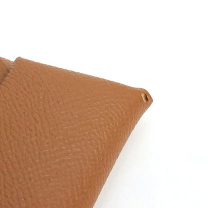 HERMES Bastia Epsom Leather Coin Purse Gold Size ONE SIZE