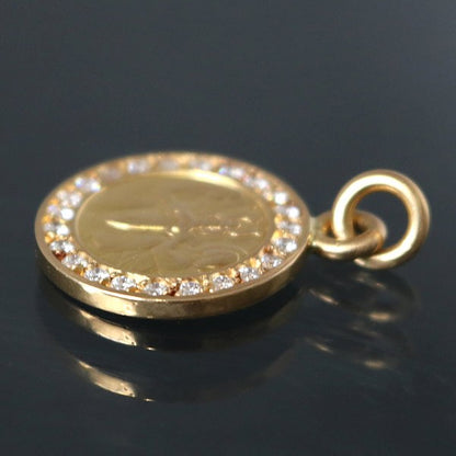 CHROME HEARTS 22K Angel Medal Pave Diamond Size ONE SIZE