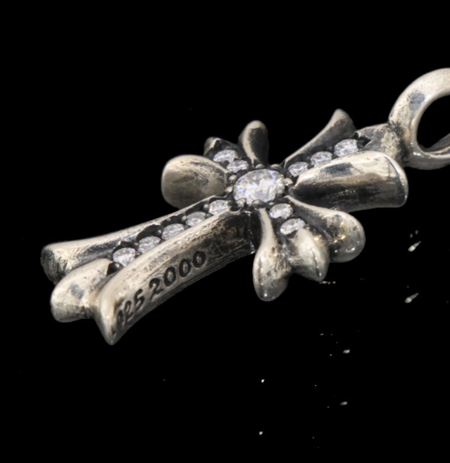 CHROME HEARTS Tiny Fat Cross Diamond Charm Size ONE SIZE