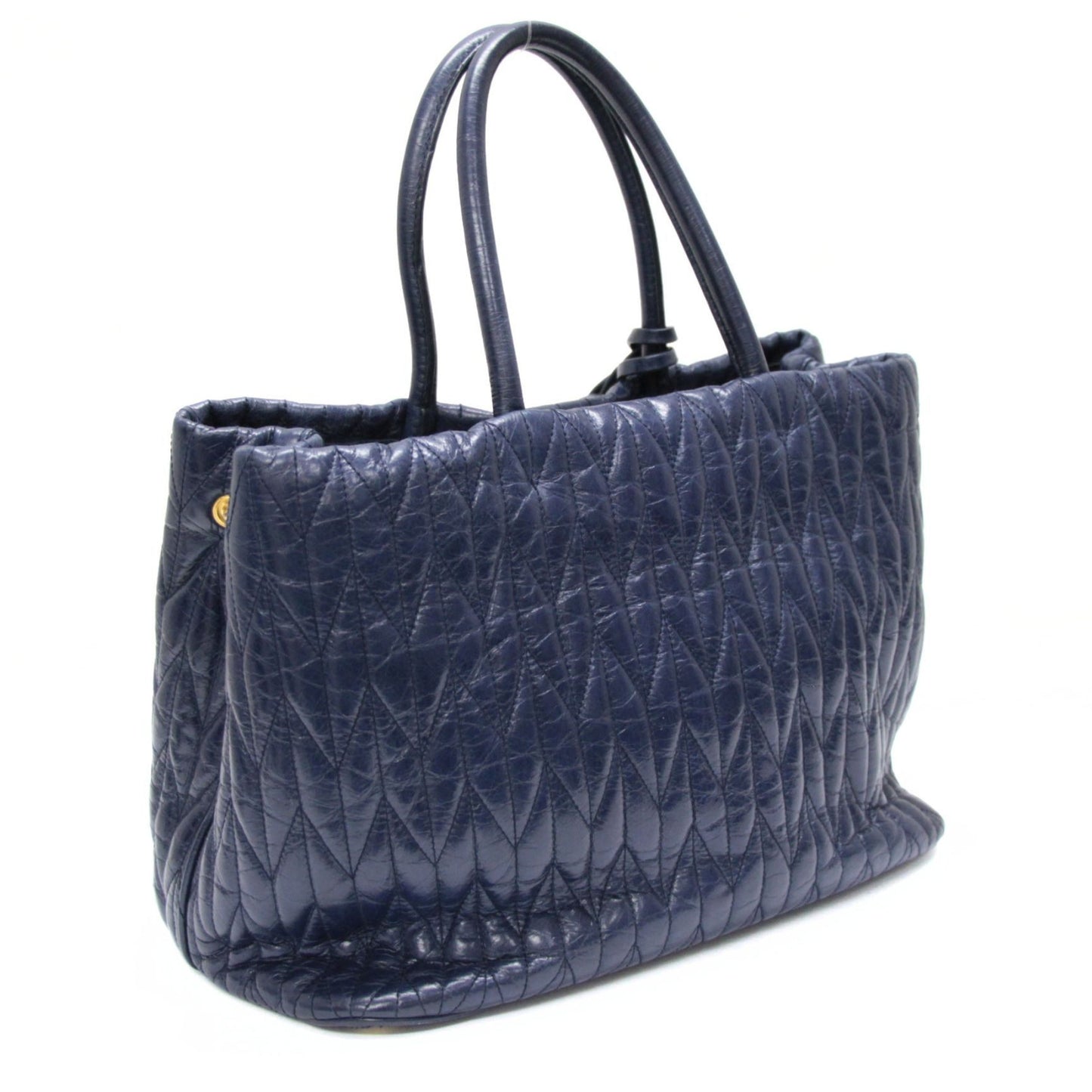 miumiu Matelasse Leather 2-Way Bag Navy Size ONE SIZE