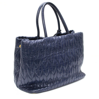 miumiu Matelasse Leather 2-Way Bag Navy Size ONE SIZE