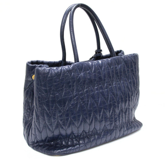 miumiu Matelasse Leather 2-Way Bag Navy Size ONE SIZE