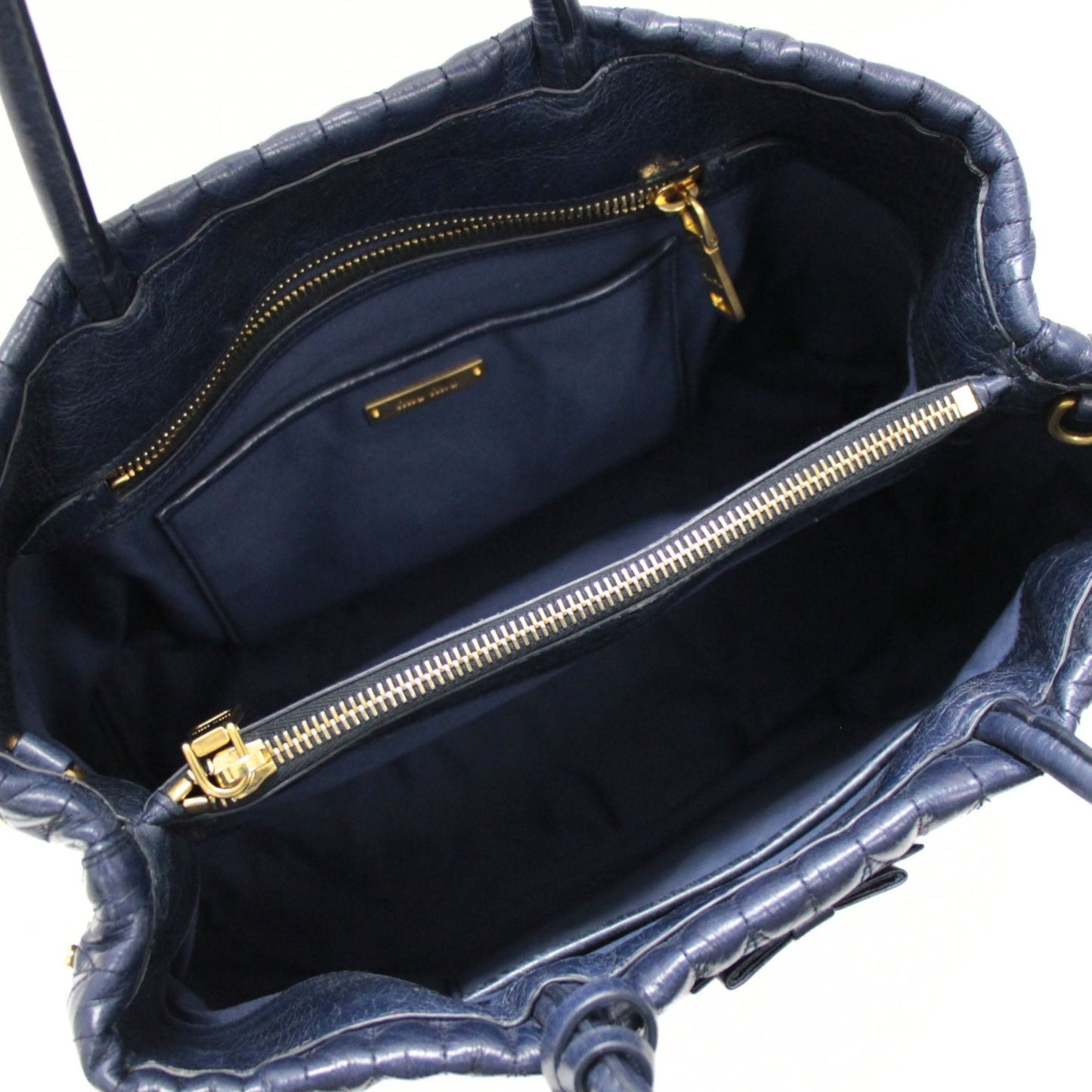 miumiu Matelasse Leather 2-Way Bag Navy Size ONE SIZE