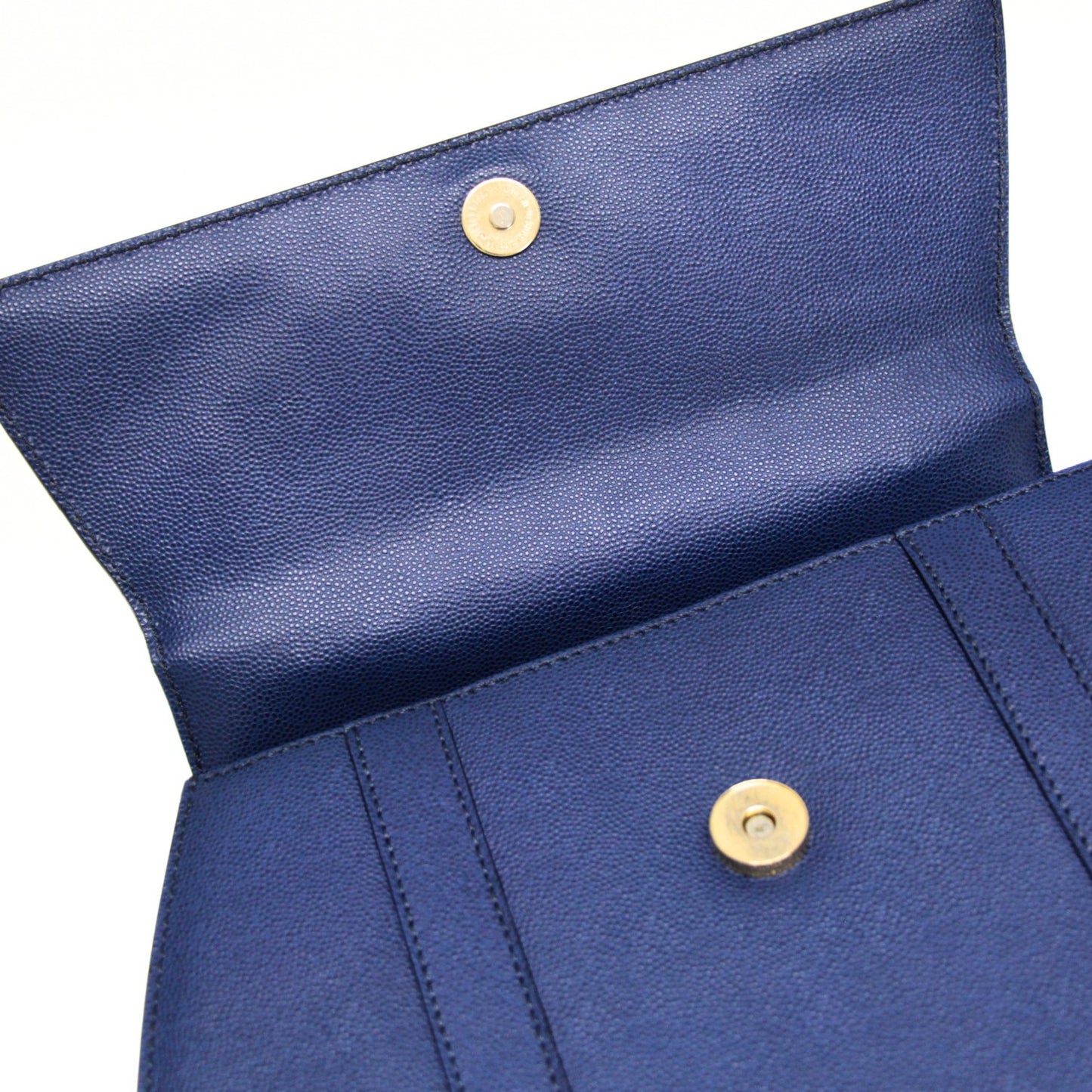 CELINE Vintage Triomphe Leather 2-Way Bag Blue Size ONE SIZE