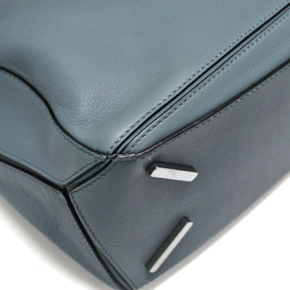 LOEWE Puzzle Medium Leather 2-Way Blue Gray Bag Size ONE SIZE