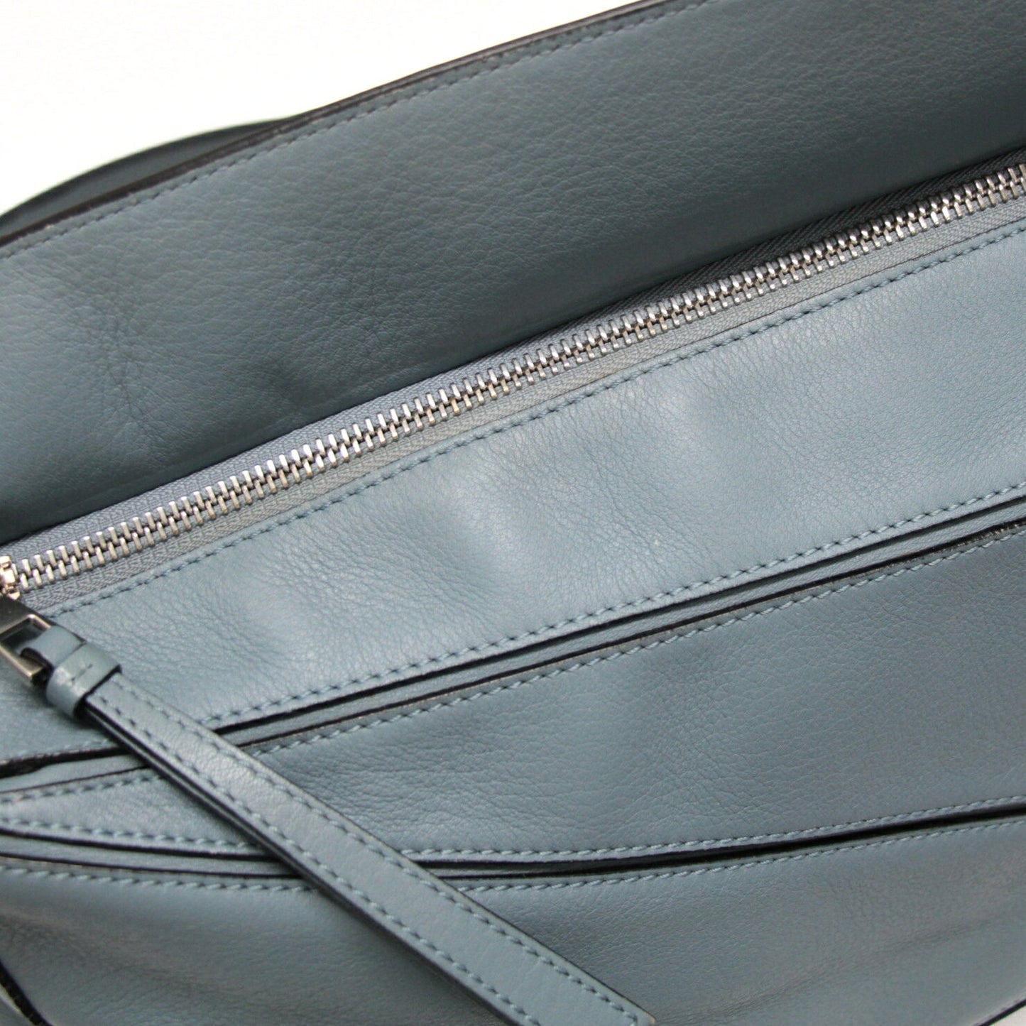 LOEWE Puzzle Medium Leather 2-Way Blue Gray Bag Size ONE SIZE