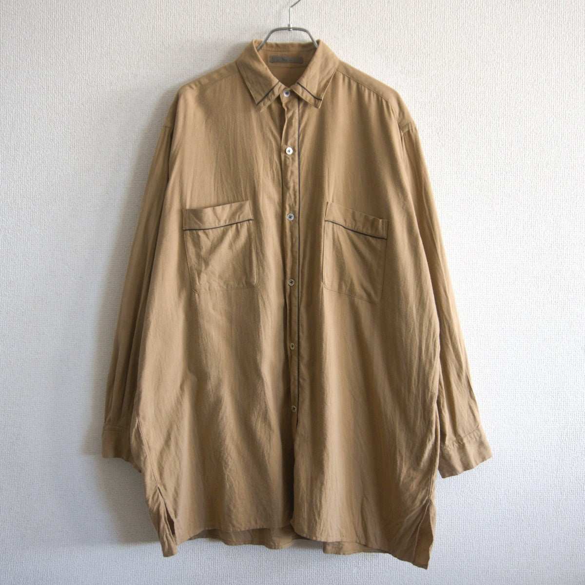 Y's for Men Oversized cotton wool shirt Beige Size XXL