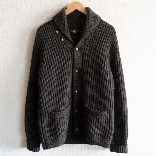 RRL Wool Shawl Collar Knit Cardigan Concho Size M