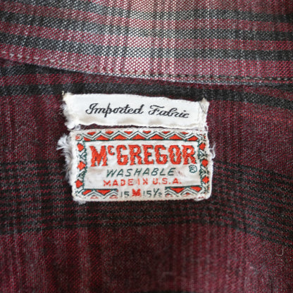 McGregor 50S Ombre Check Rayon Shirt Size M
