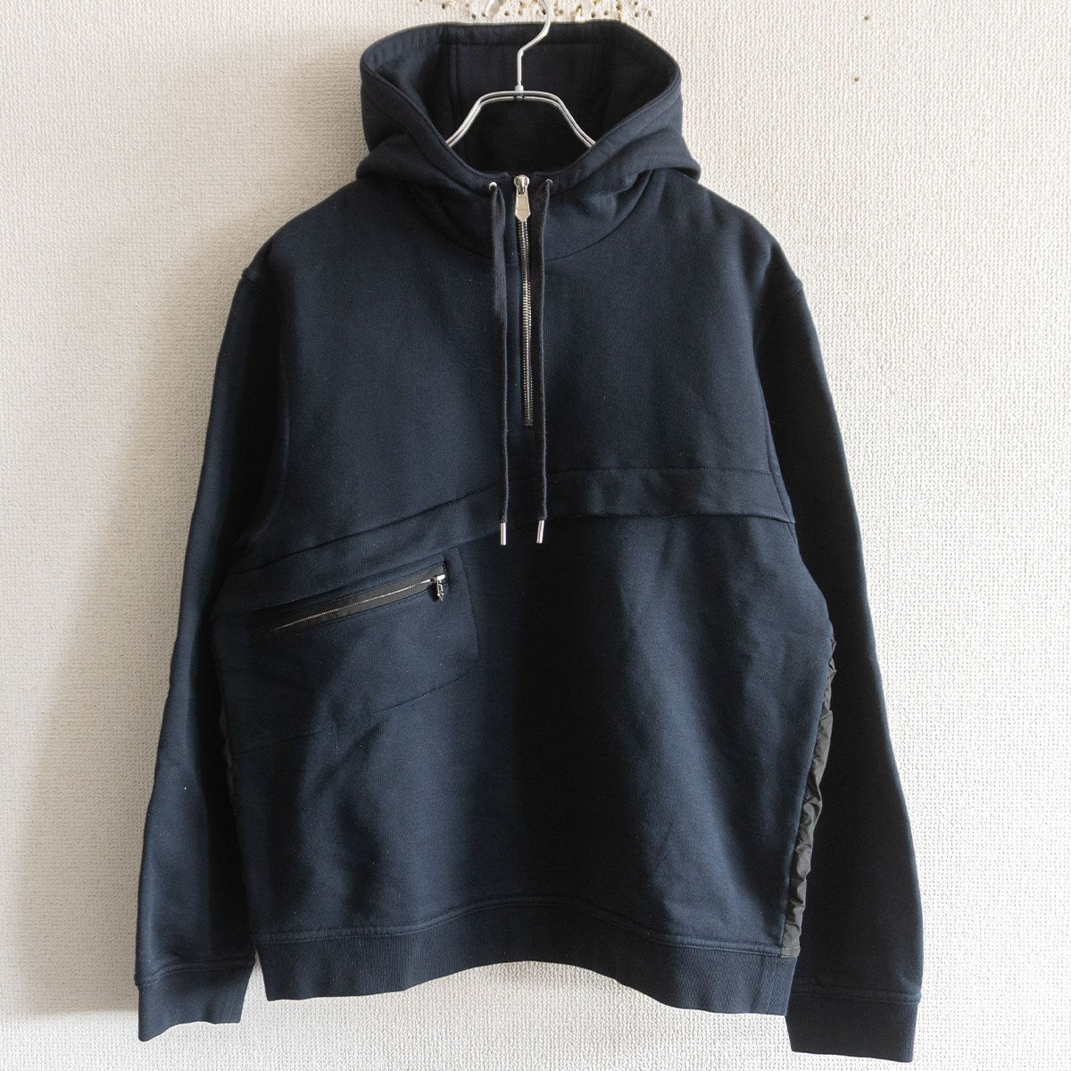 Hermes Half-zip nylon-paneled hoodie Size L