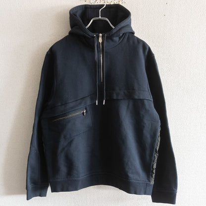 Hermes Half-zip nylon-paneled hoodie Size L