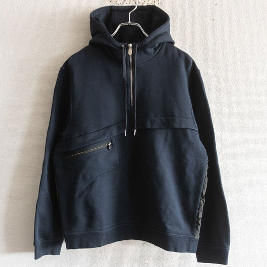 Hermes Half-zip nylon-paneled hoodie Size L