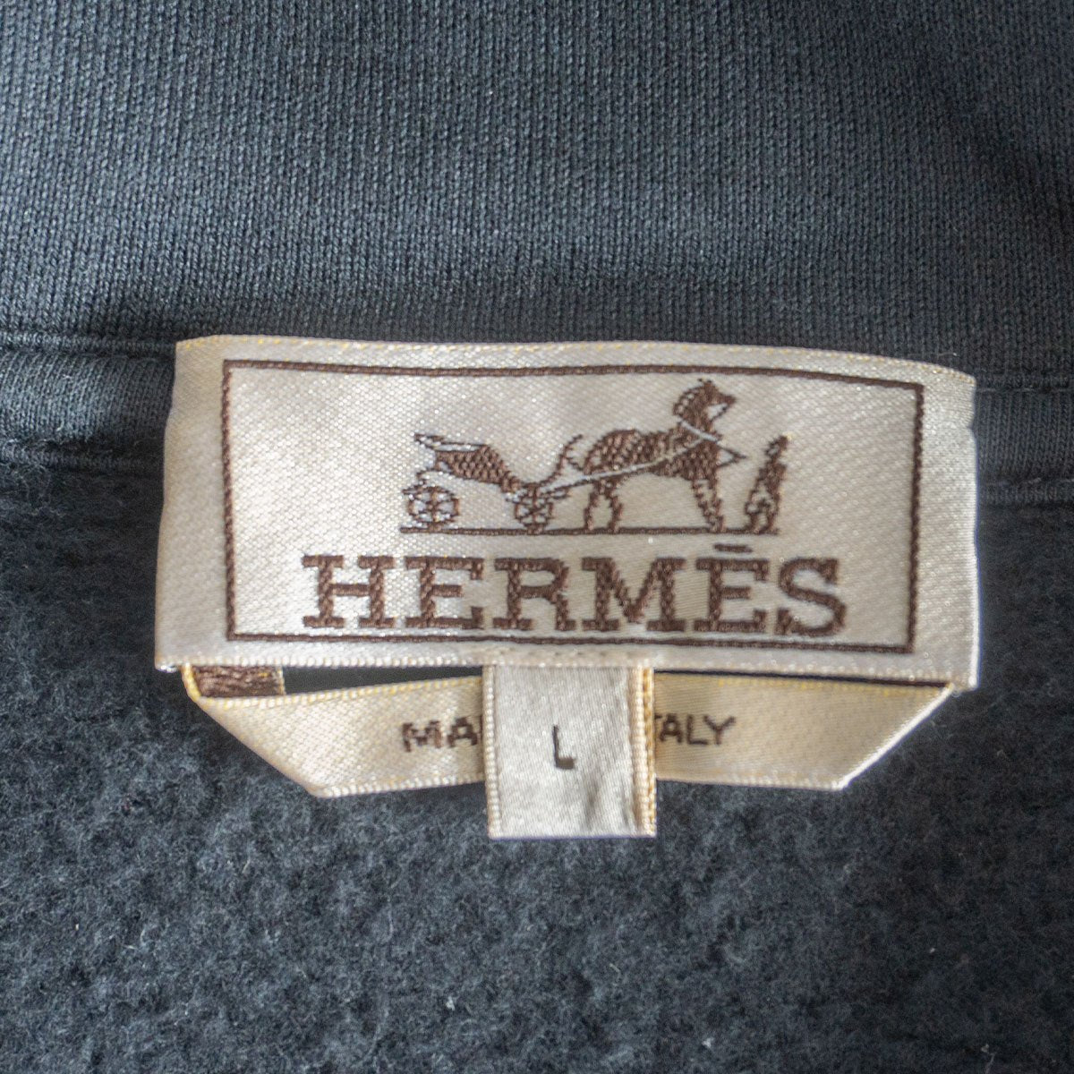 Hermes Half-zip nylon-paneled hoodie Size L