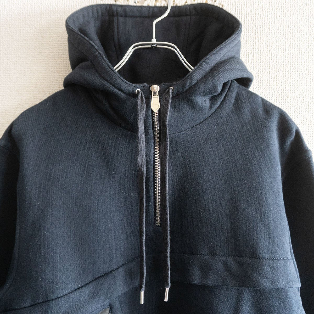 Hermes Half-zip nylon-paneled hoodie Size L