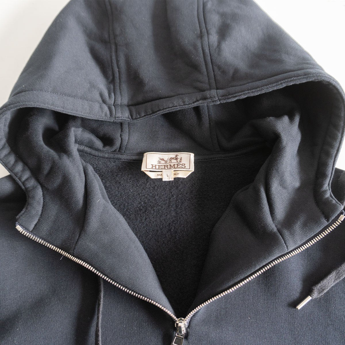 Hermes Half-zip nylon-paneled hoodie Size L