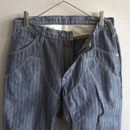 IRON HEART 10.5oz Herringbone Double Knee Jeans Size 33