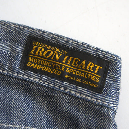 IRON HEART 10.5oz Herringbone Double Knee Jeans Size 33