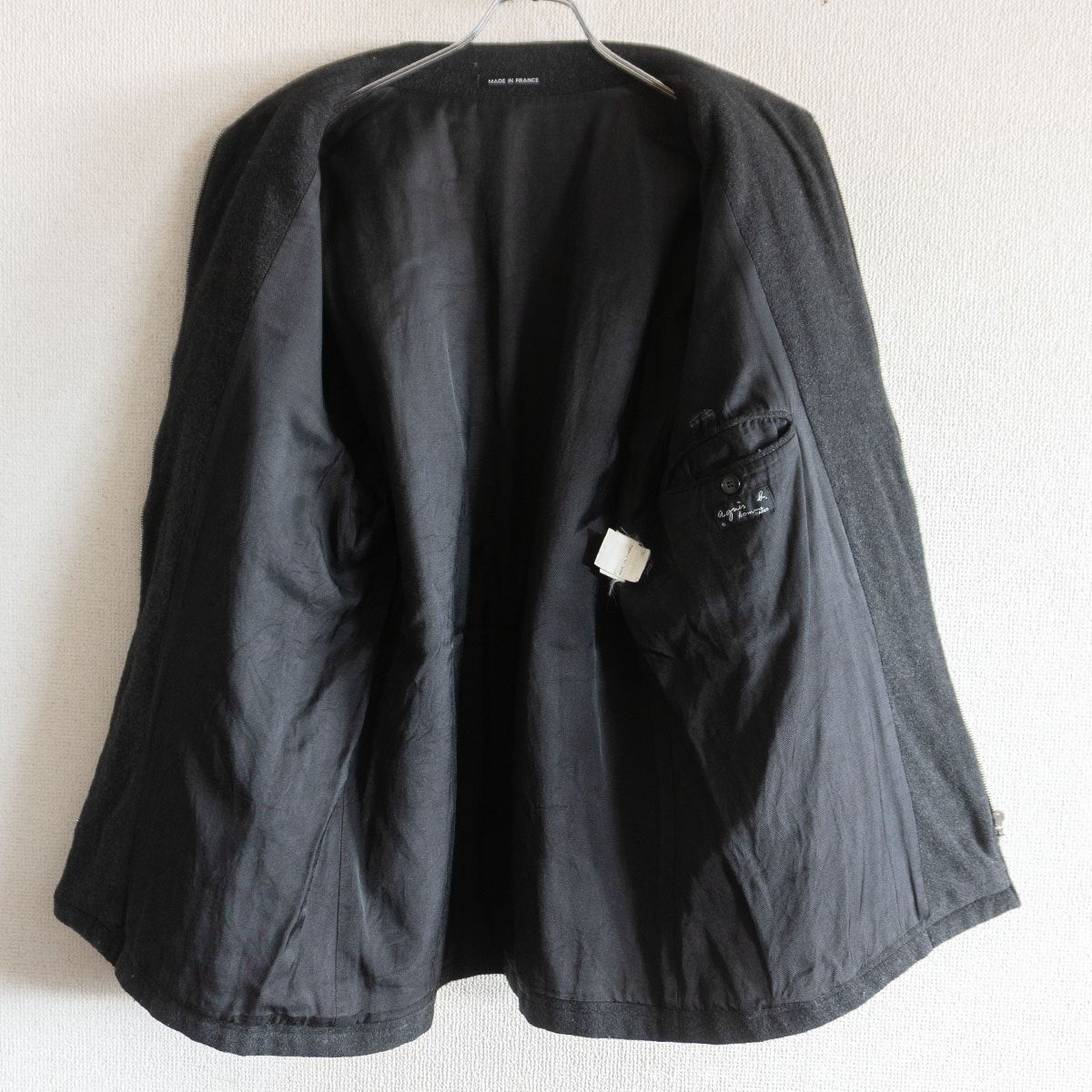 agnes b. homme Wool zip jacket Gray Size 2