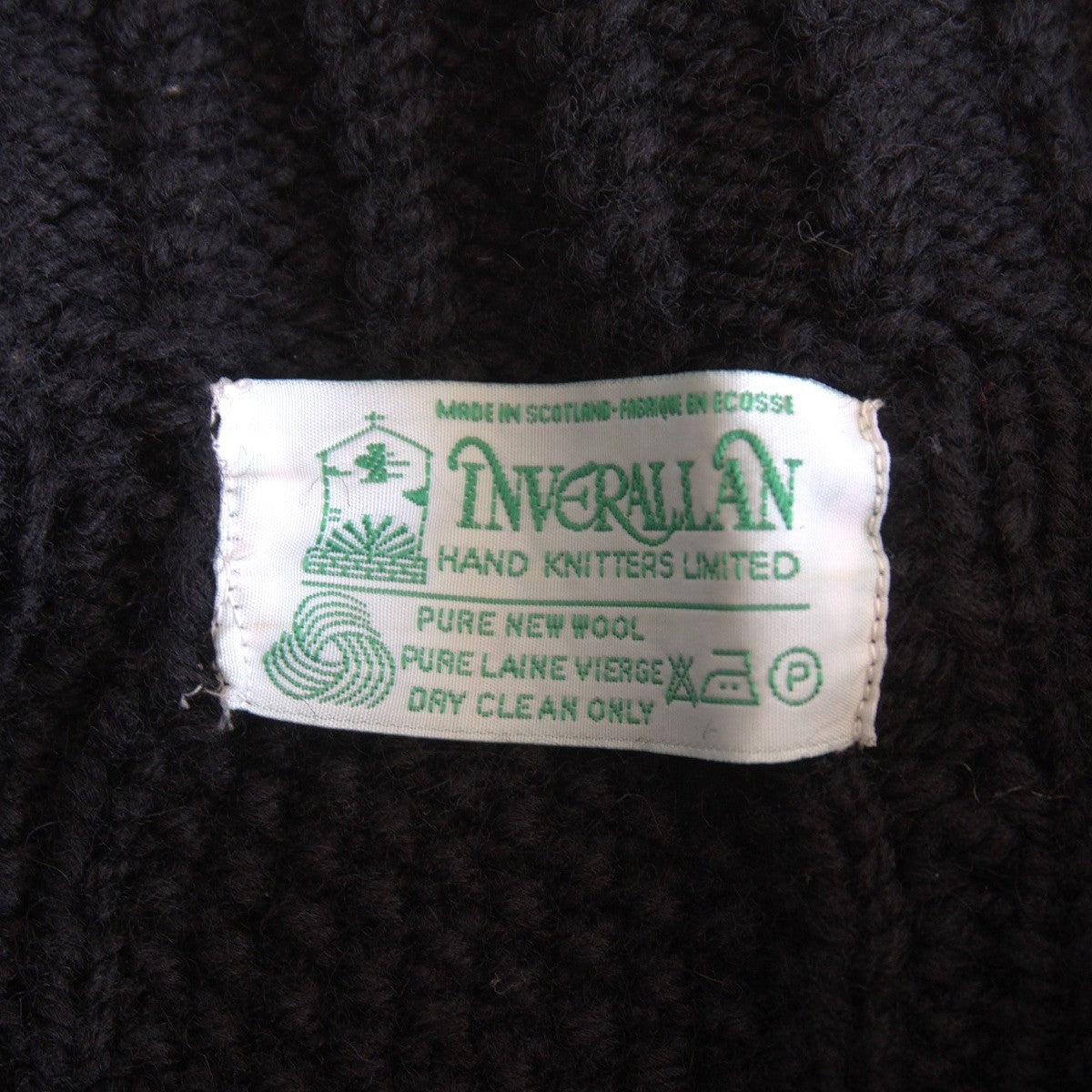 Inverallan Cable Knit Cardigan Sweater Black Size M