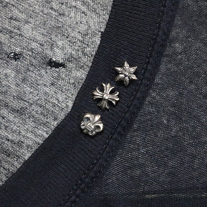 CHROME HEARTS Long Sleeve Tee Stack Charm Black Size S