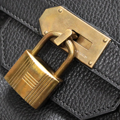HERMES Haut à Courroies 55 Black Ardennes Leather Bag