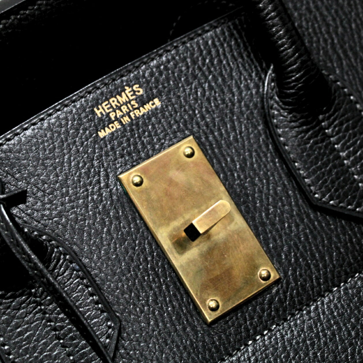 HERMES Haut à Courroies 55 Black Ardennes Leather Bag
