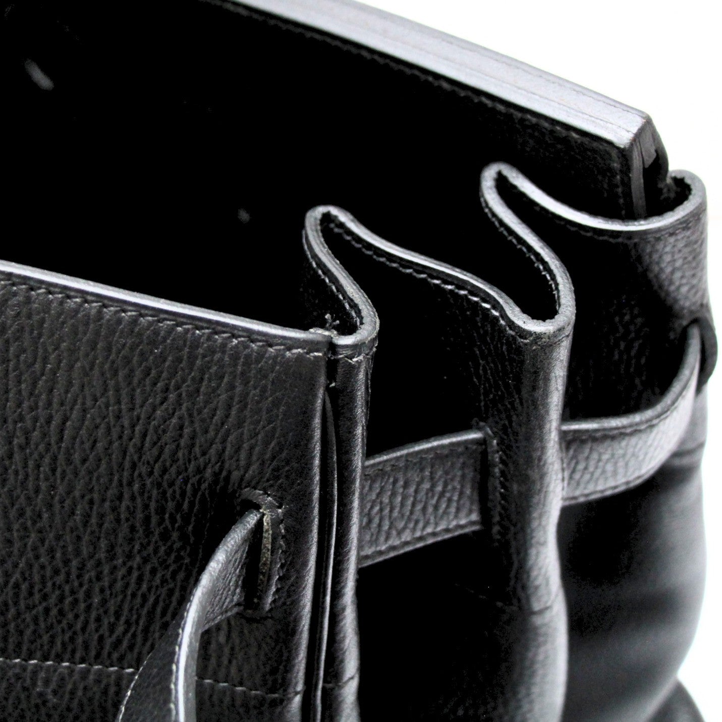 HERMES Haut à Courroies 55 Black Ardennes Leather Bag