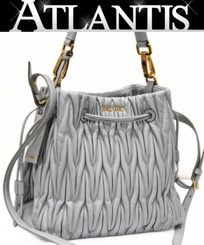 miumiu Matelasse Leather Cornflower Bucket Bag Size ONE SIZE
