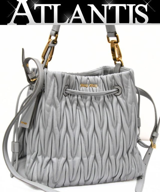 miumiu Matelasse Leather Cornflower Bucket Bag Size ONE SIZE