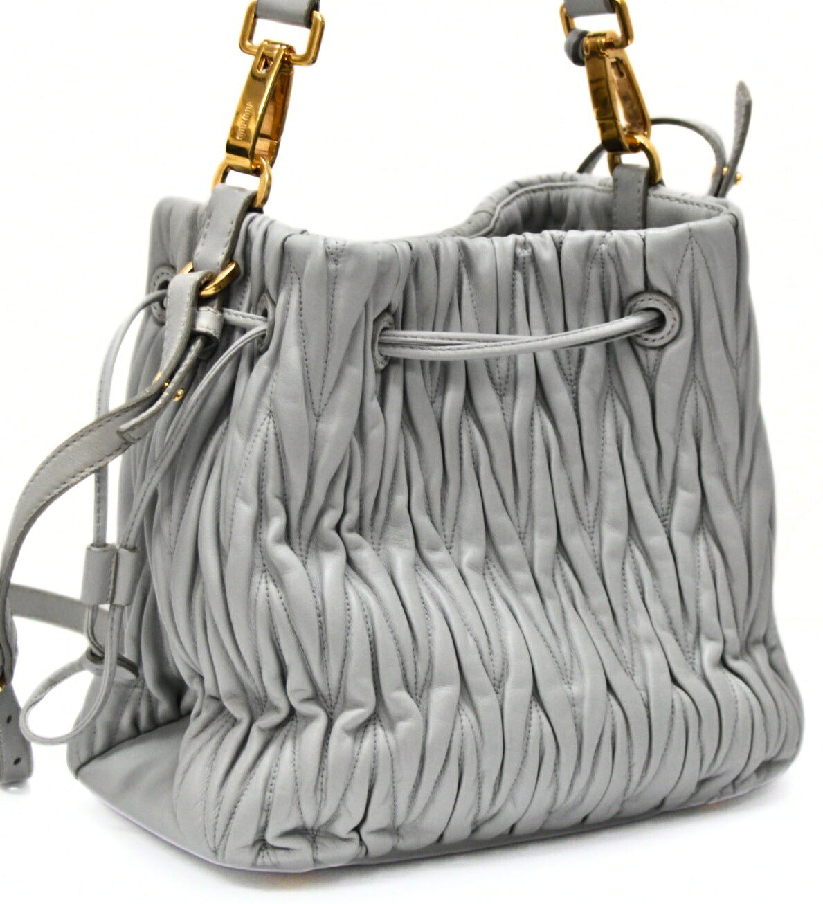 miumiu Matelasse Leather Cornflower Bucket Bag Size ONE SIZE