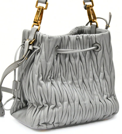 miumiu Matelasse Leather Cornflower Bucket Bag Size ONE SIZE