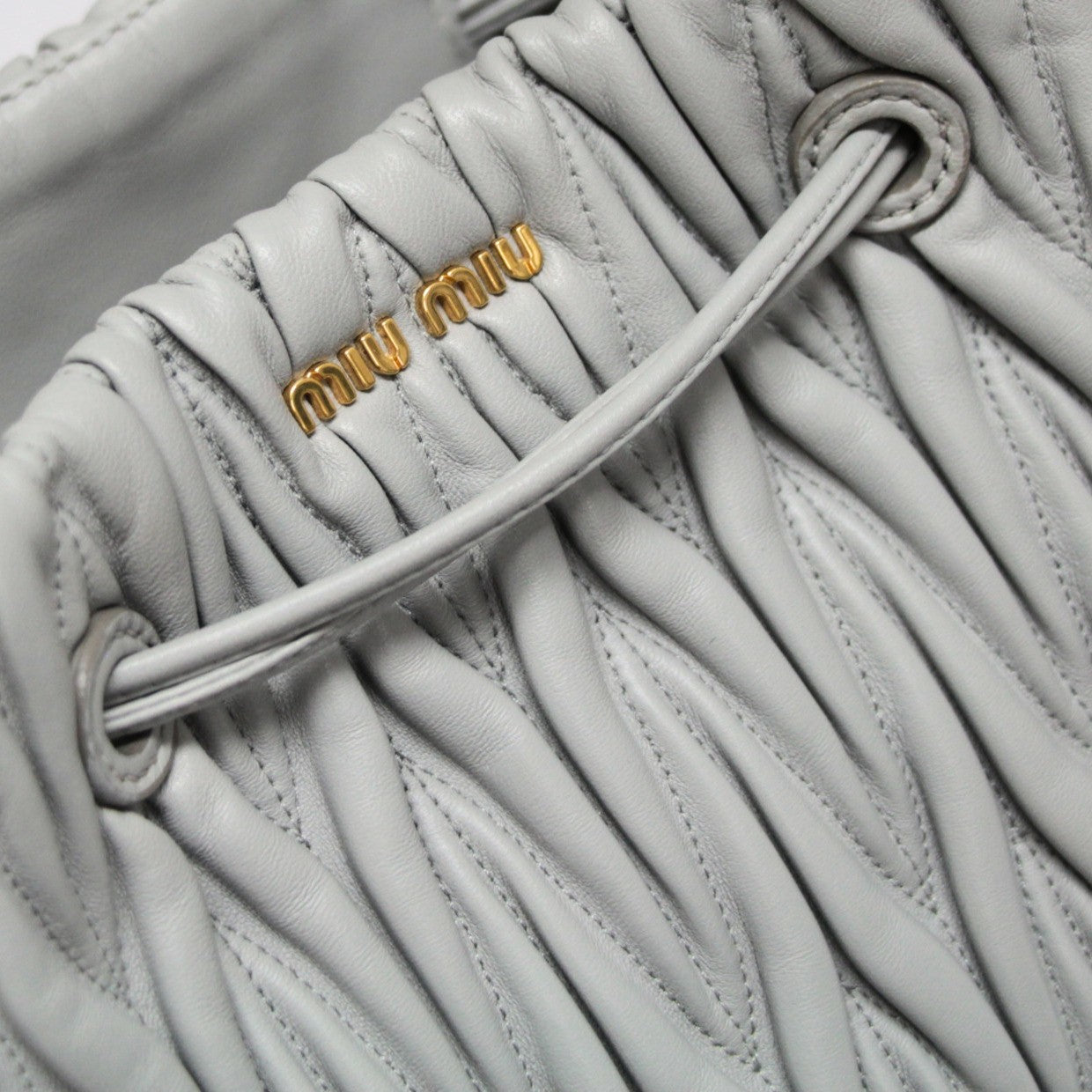 miumiu Matelasse Leather Cornflower Bucket Bag Size ONE SIZE