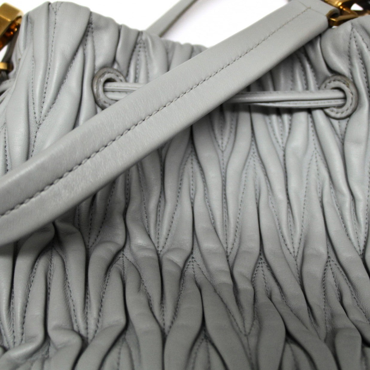 miumiu Matelasse Leather Cornflower Bucket Bag Size ONE SIZE