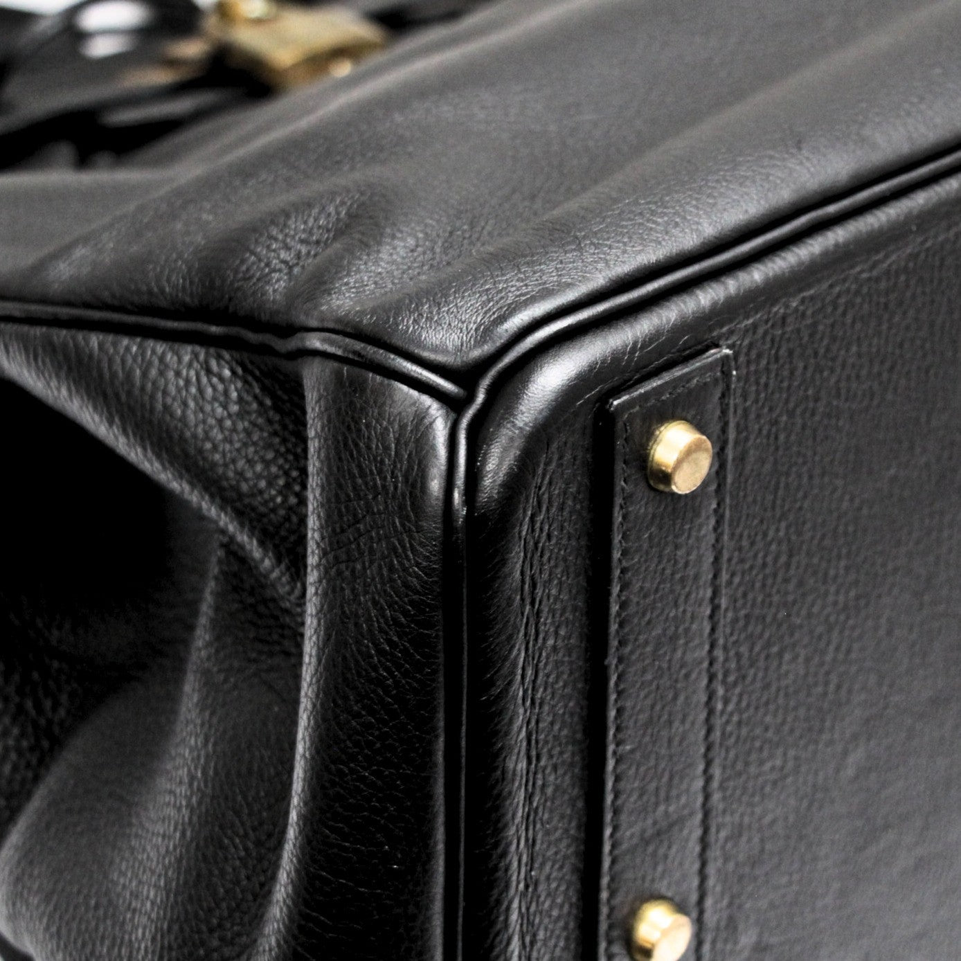 HERMES Haut à Courroies 45 GHW Black Clemence Bag