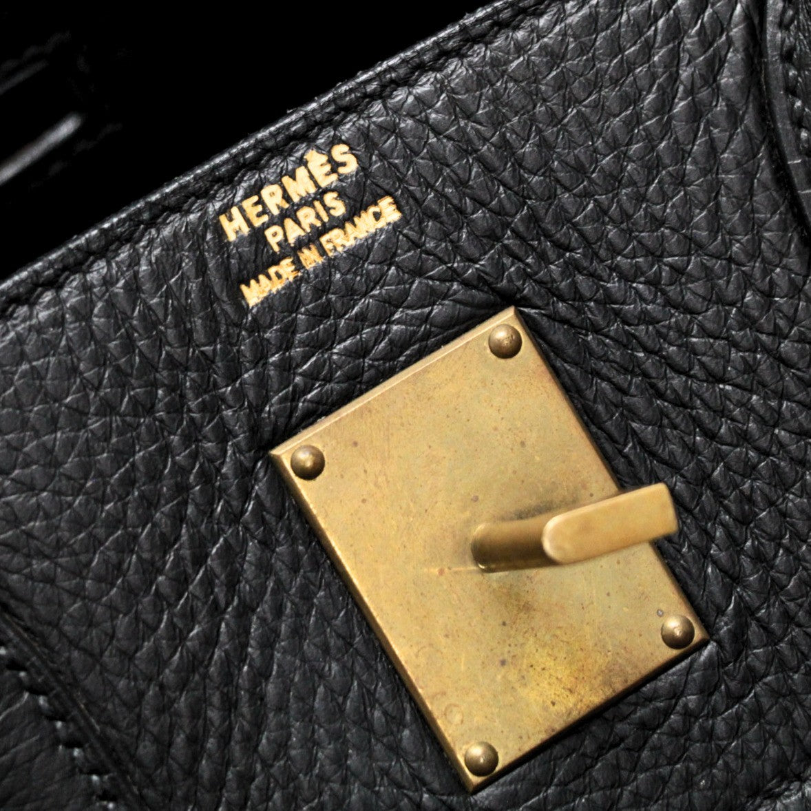 HERMES Haut à Courroies 45 GHW Black Clemence Bag