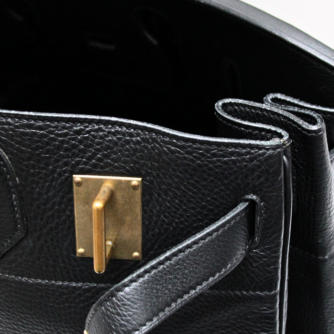 HERMES Haut à Courroies 45 GHW Black Clemence Bag