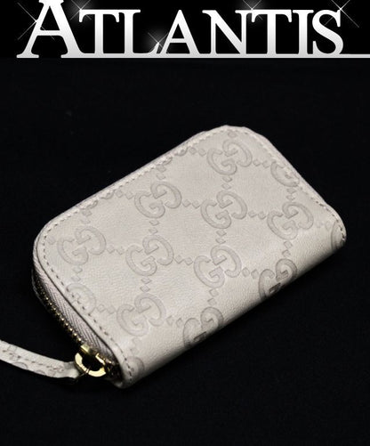 GUCCI Guccissima Leather Coin Case White Size ONE SIZE