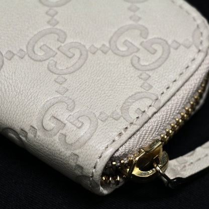 GUCCI Guccissima Leather Coin Case White Size ONE SIZE