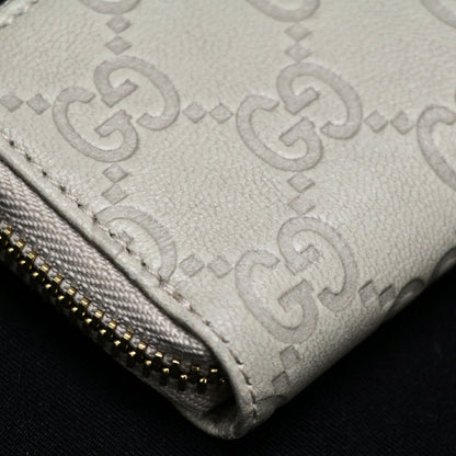 GUCCI Guccissima Leather Coin Case White Size ONE SIZE