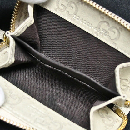 GUCCI Guccissima Leather Coin Case White Size ONE SIZE