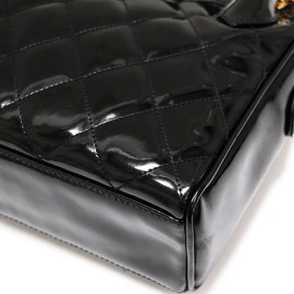 CHANEL Vintage Matelasse Patent Bag Black Size ONE SIZE