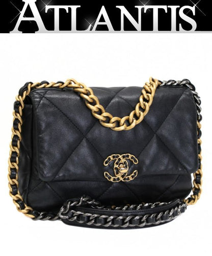 CHANEL Chanel 19 Matelasse Lambskin Bag Black Size ONE SIZE
