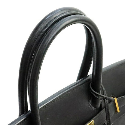 HERMES Birkin 30 Veau Gulliver Black Gold Handbag Size ONE SIZE