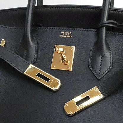 HERMES Birkin 30 Veau Gulliver Black Gold Handbag Size ONE SIZE