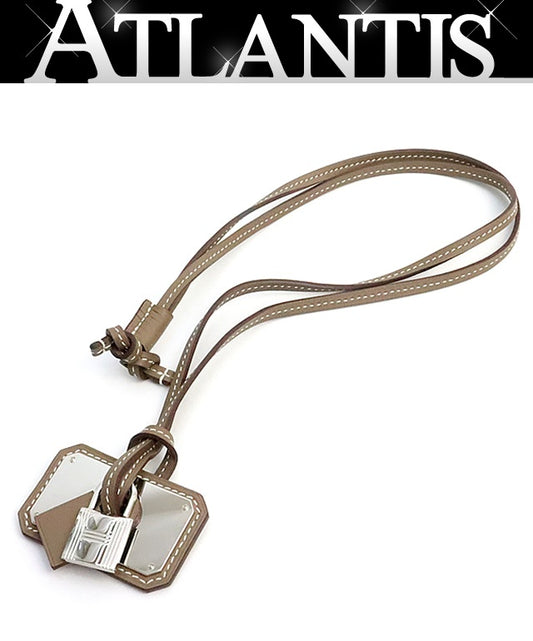HERMES O'Kelly GM Cadena Swift Etoupe Silver Necklace Size ONE SIZE