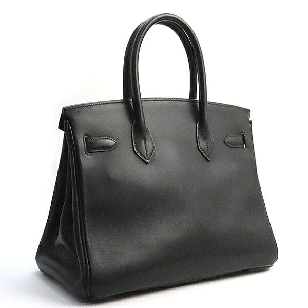HERMES Birkin 30 Veau Gulliver Black Gold Handbag Size ONE SIZE