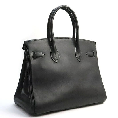 HERMES Birkin 30 Veau Gulliver Black Gold Handbag Size ONE SIZE